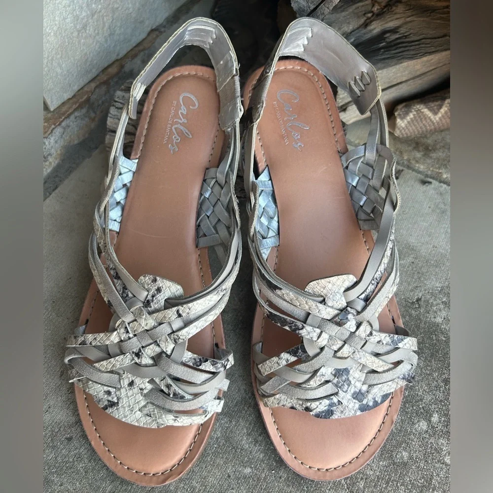 Carlos by Carlos Santana Mavin‎ slingback sandal in driftwood Sz-8.5. J